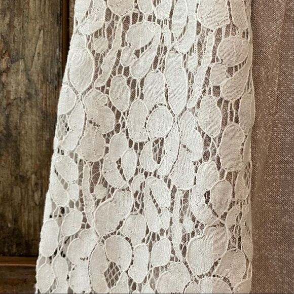 Philosophy S Tan Lace Shoulder Sleeves Casual Weekend Sweatshirt - Picture 8 of 13